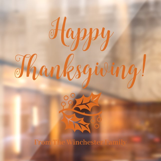 Happy Thanksgiving custom orange script foliage (Sheet 2)