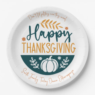 Happy Thanksgiving Custom Paper Plate