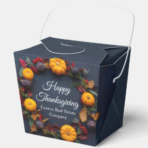 Happy Thanksgiving Custom Pumpkin Wreath Modern Favour Box