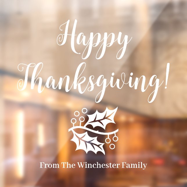 Happy Thanksgiving custom white script foliage (Sheet 2)