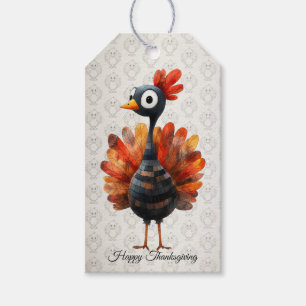 Happy Thanksgiving Cute Colourful Baby Turkey Gift Tags