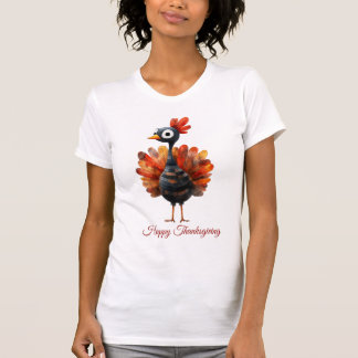 Happy Thanksgiving Cute Colourful Baby Turkey Wome T-Shirt