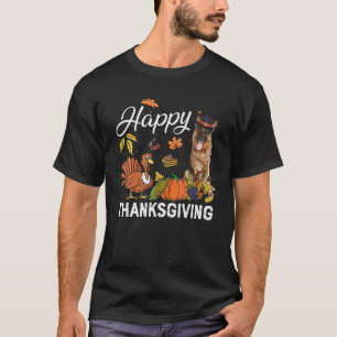 Happy Thanksgiving Cute German shepherd Turkey Pum T-Shirt