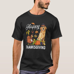 Happy Thanksgiving Cute Golden Retriever Turkey Pu T-Shirt