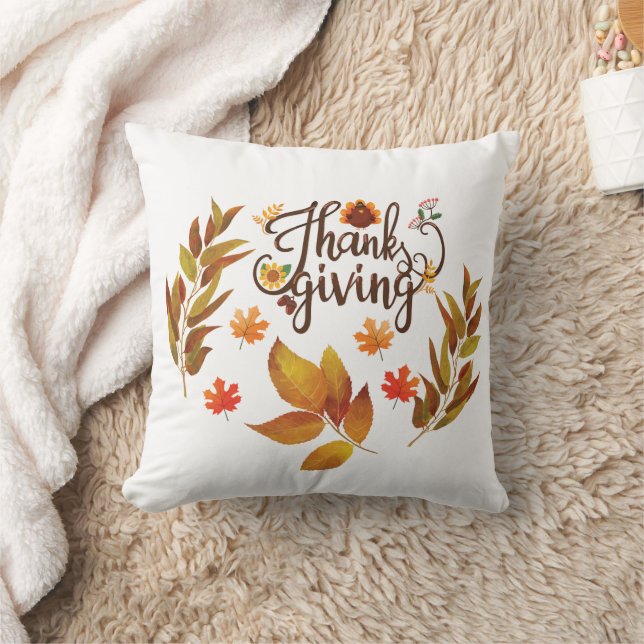 Happy Thanksgiving Cute Turkey Cushion (Blanket)