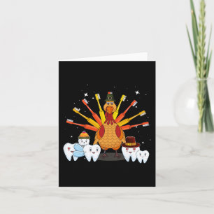 Happy Thanksgiving Cute Turkey Teeth Toothbrush De Card