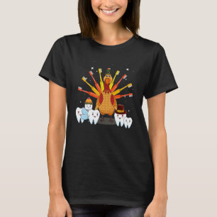 Happy Thanksgiving Cute Turkey Teeth Toothbrush De T-Shirt