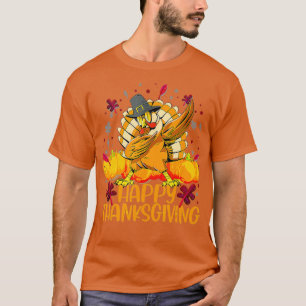 Happy Thanksgiving Dabbing Turkey Day Men Women Ki T-Shirt