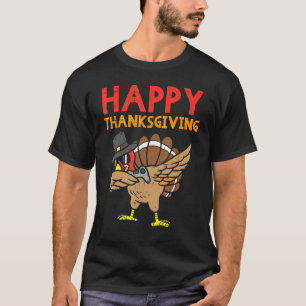 Happy Thanksgiving Dabbing Turkey Gamer Gaming Boy T-Shirt