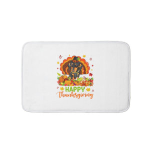 Happy Thanksgiving Dachshund Dog Turkey Dog Lover  Bath Mat