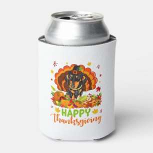 Happy Thanksgiving Dachshund Dog Turkey Dog Lover Can Cooler