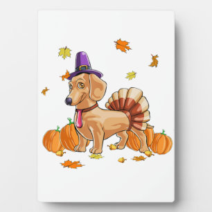Happy Thanksgiving Dachshund Turkey Costume T  Fun Plaque