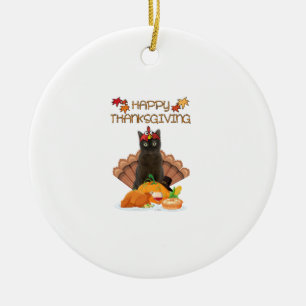 Happy Thanksgiving Day Burmese Cat Gift Funny Turk Ceramic Tree Decoration