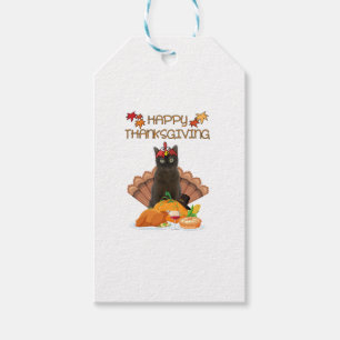 Happy Thanksgiving Day Burmese Cat Gift Funny Turk Gift Tags