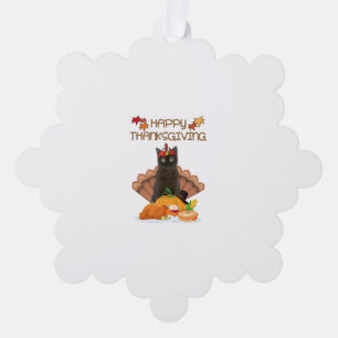 Happy Thanksgiving Day Burmese Cat Gift Funny Turk Tree Decoration Card