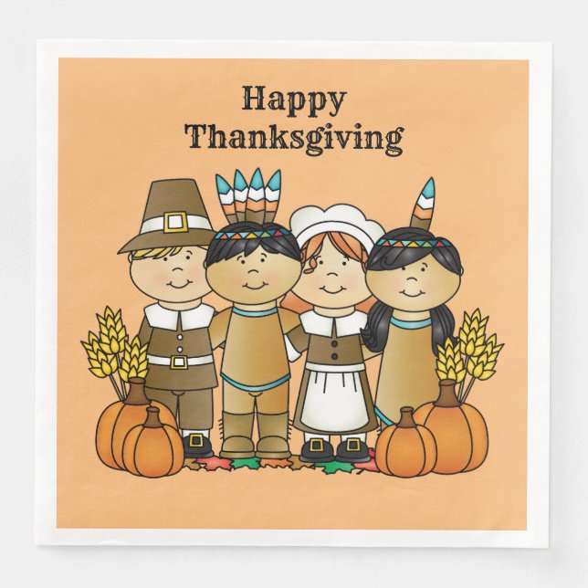 Happy Thanksgiving Day Children Napkin (Front)