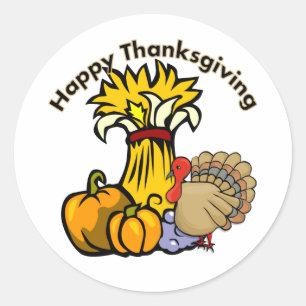 Happy Thanksgiving Day Classic Round Sticker