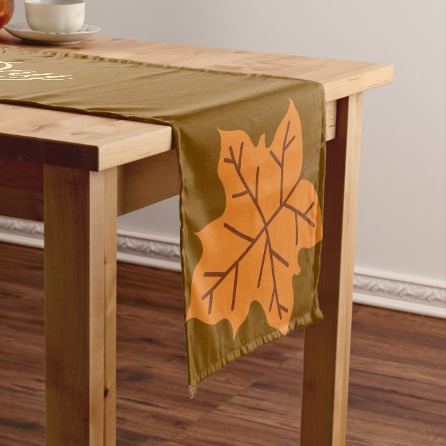 Happy Thanksgiving Day,Fall Autumn Season, Modern  Medium Table Runner (In Situ)