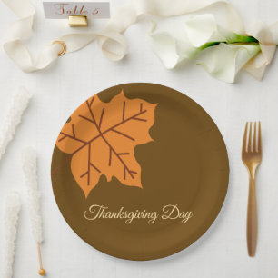 Happy Thanksgiving Day,Fall Autumn Season, Modern  Paper Plate
