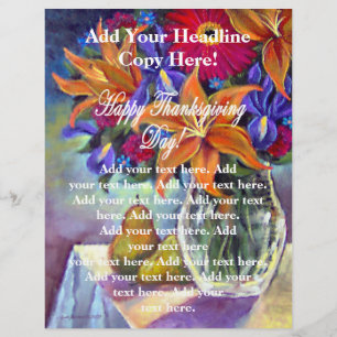 Happy Thanksgiving Day Flowers & Pears Flyers