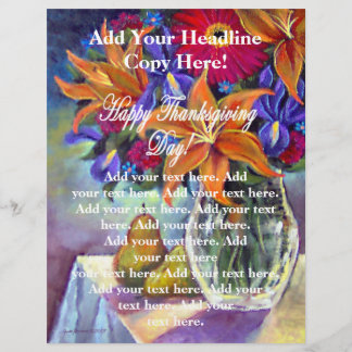 Happy Thanksgiving Day Flowers & Pears Flyers