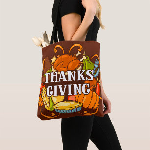Happy Thanksgiving Day Food Tote Bag