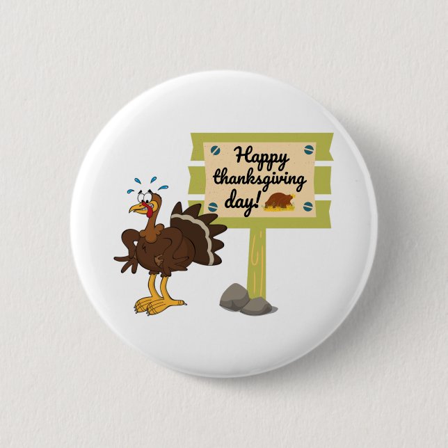 Happy Thanksgiving Day Funny 6 Cm Round Badge (Front)