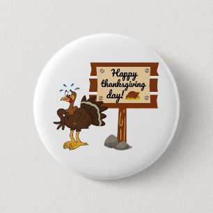 Happy Thanksgiving Day Funny 6 Cm Round Badge