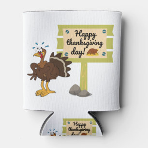 Happy Thanksgiving Day Funny Can Cooler