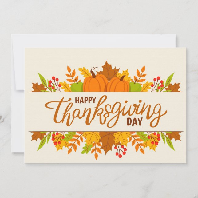 Happy Thanksgiving Day Holiday Card (Front)