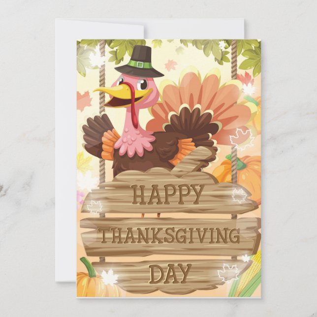 Happy Thanksgiving Day Holiday Card (Front)