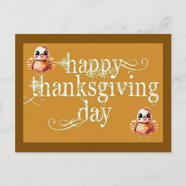 Happy Thanksgiving Day Holiday Postcard (Front)