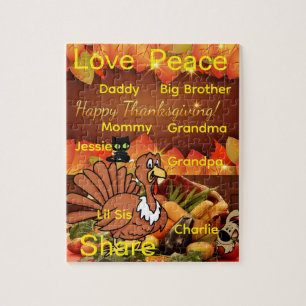 Happy Thanksgiving Day Jigsaw Family Grateful Jigsaw Puzzle