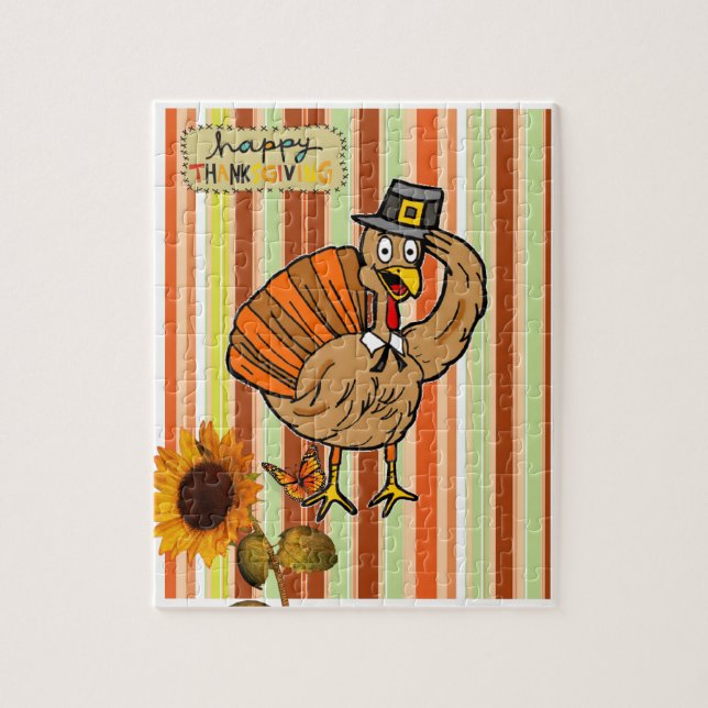 Happy Thanksgiving Day Jigsaw Puzzle Turkey (Vertical)