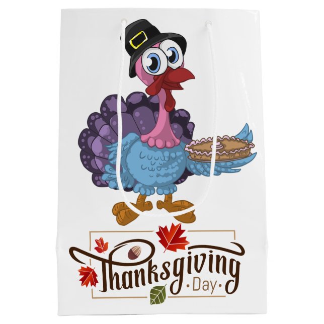 Happy Thanksgiving Day Medium Gift Bag (Back)