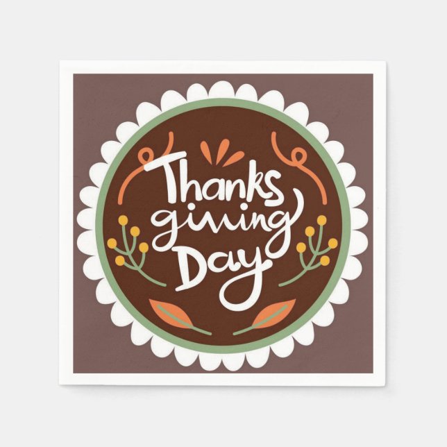 Happy Thanksgiving Day Napkin (Front)