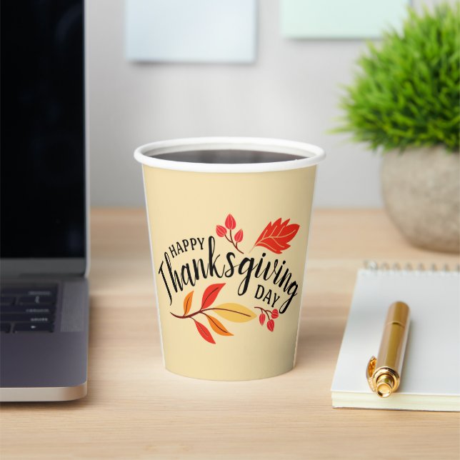 Happy Thanksgiving Day Paper Cups (Insitu)