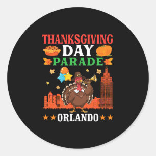 Happy Thanksgiving Day Parade Turkey Celebration I Classic Round Sticker