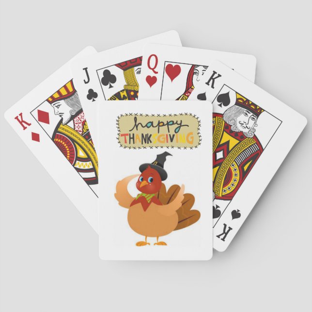 Happy Thanksgiving Day Playing Card Deck (Back)