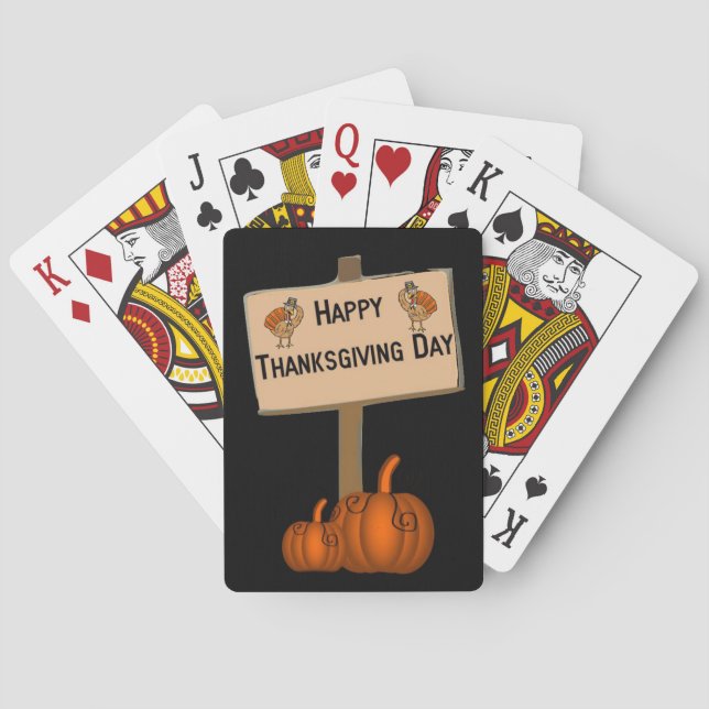Happy Thanksgiving Day Playing Card Deck (Back)