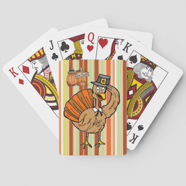 Happy Thanksgiving Day Playing Card Deck (Back)