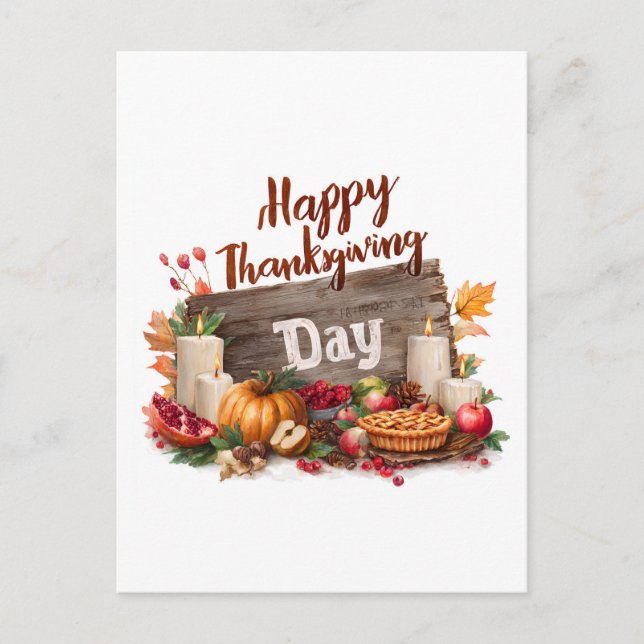 Happy Thanksgiving Day Postcard (Front)