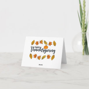 Happy Thanksgiving Day Sloth with turkey Holiday Card
