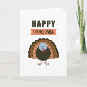 Happy Thanksgiving Day Turkey Grateful Holiday Card