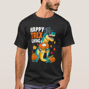 Happy Thanksgiving Dinosaur Boys Rex Pumpkin Pie T T-Shirt