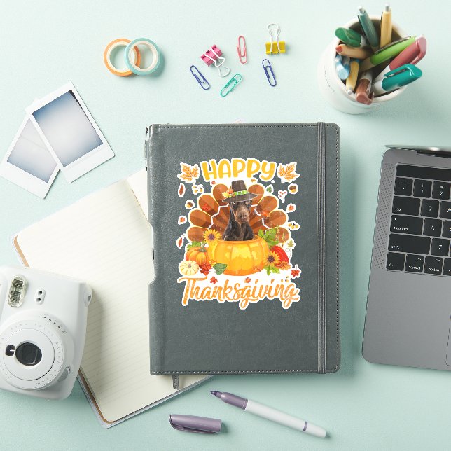 Happy Thanksgiving Doberman Dog Turkey Pumpkin  (iPad Cover)