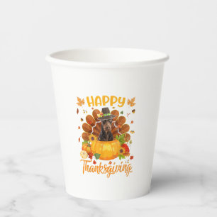 Happy Thanksgiving Doberman Dog Turkey Pumpkin  Paper Cups