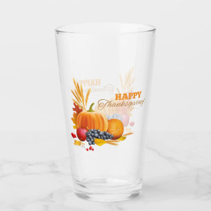 Happy Thanksgiving Drinking Glass