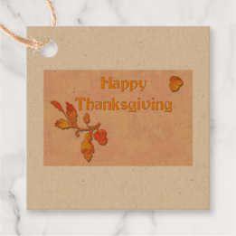 Happy Thanksgiving Earth Tone Favour Tags