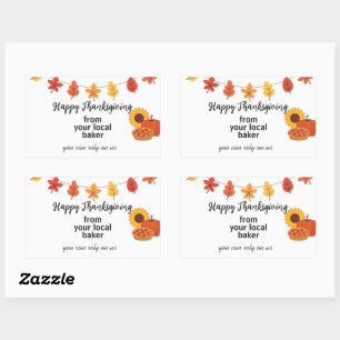 Happy Thanksgiving Fall/Autumn Business Marketing  Rectangular Sticker